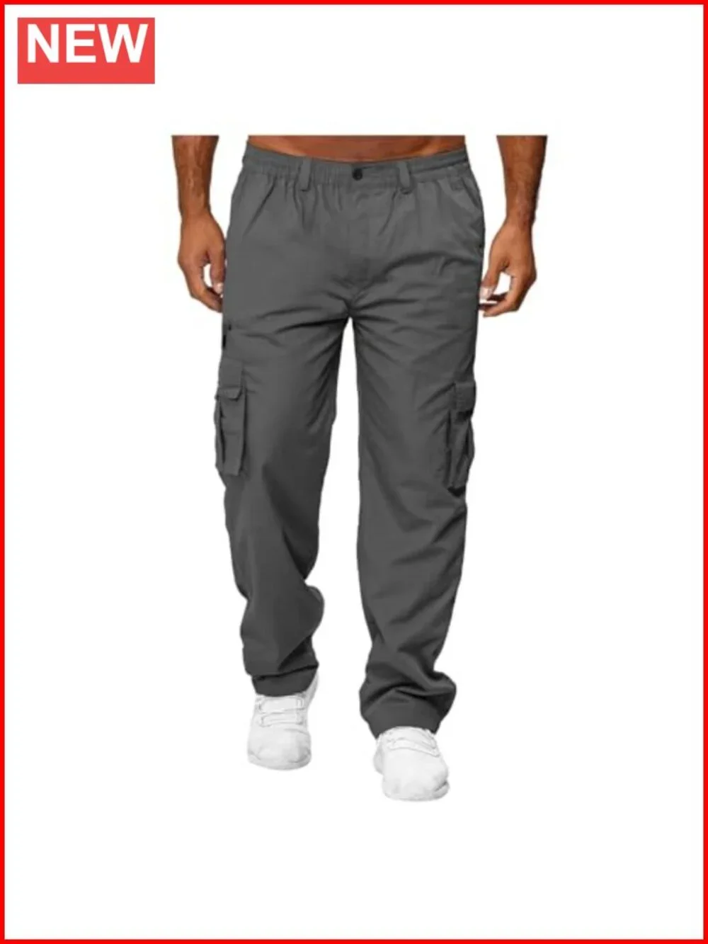 Men's Cargo Pants Cotton Jogger Multi Pockets Hiking Work Sweatpants